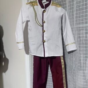 Kids Prince Costume in White and Maroon